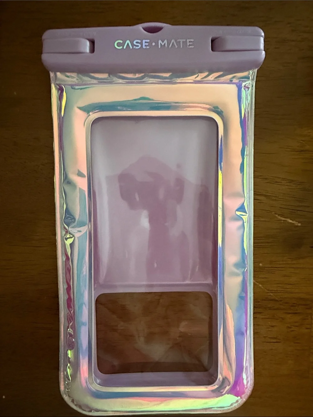 case-mate Iridescent soap bubble Lilac Waterproof Phone Pouch with Lilac Strap